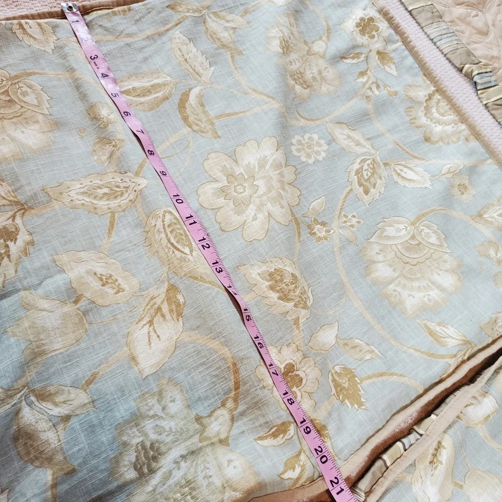 Linden Street Floral Striped Quilted Valance and standard sham Set‎ Sage Tan